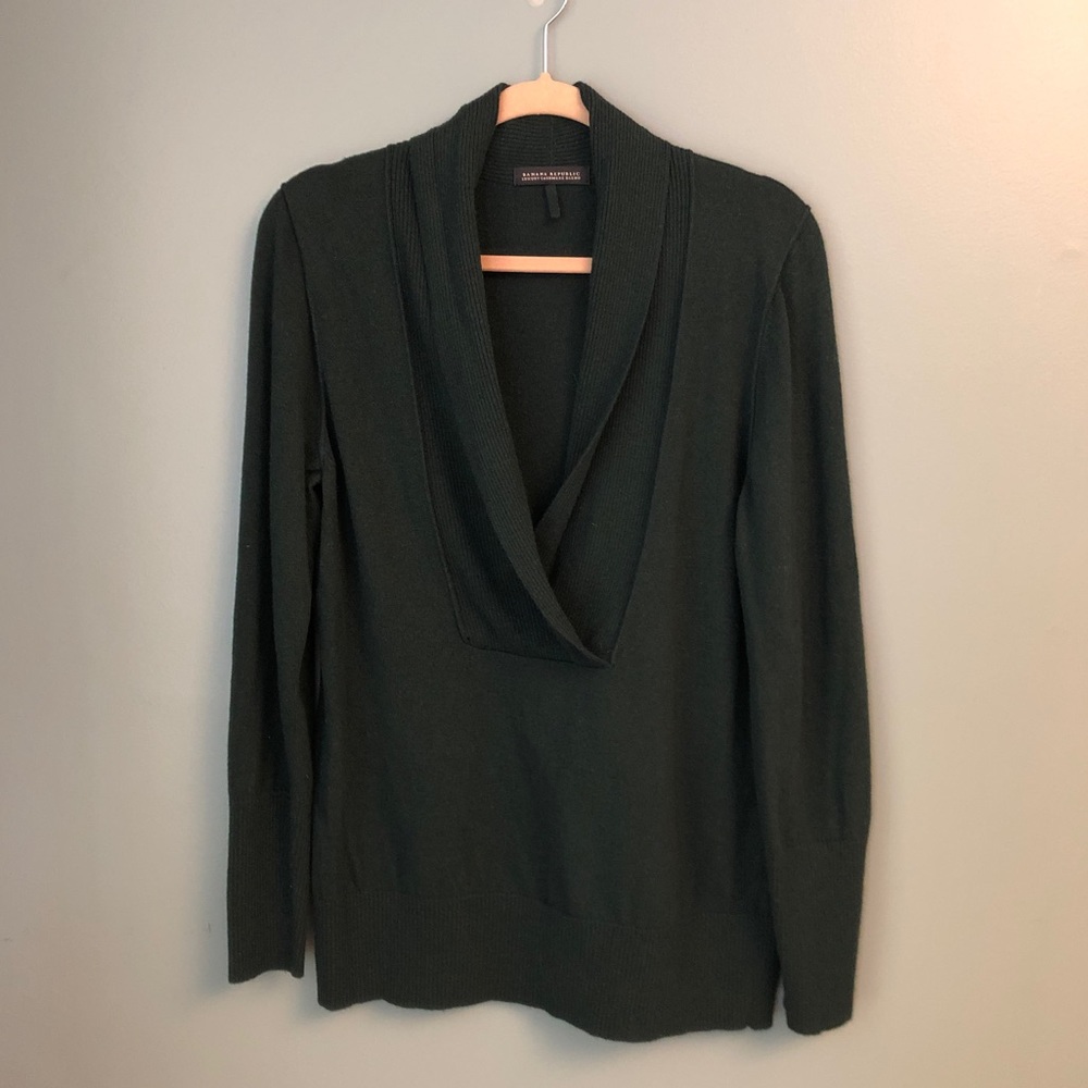 Banana Republic Luxury Cashmere Blend Sweater Forest Green Size L